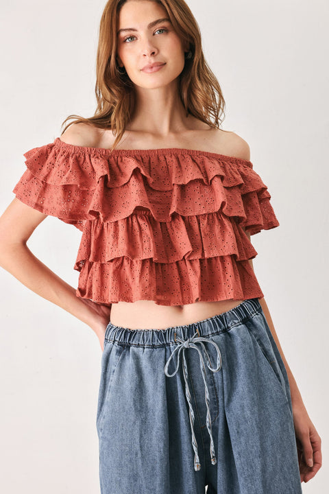 LOVELY EXISTENCE OFF SHOULDER TOP