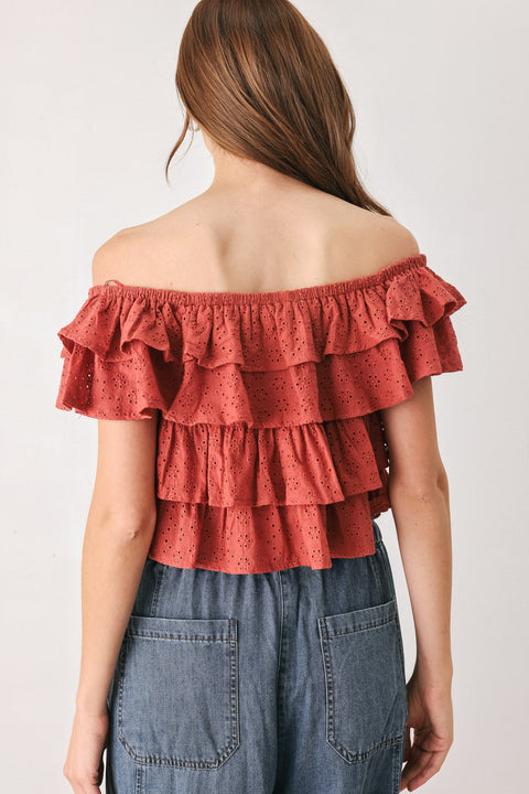 LOVELY EXISTENCE OFF SHOULDER TOP