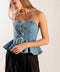 GRAND ENTRANCE INDIGO DENIM TOP