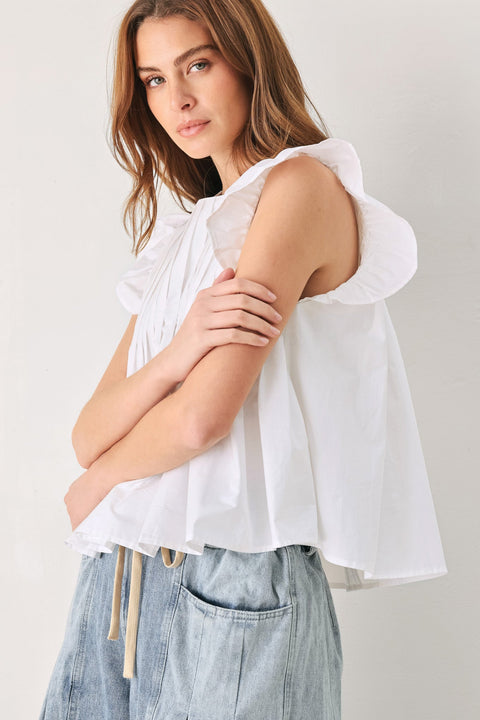 MEMORIES IN FOCUS WHITE WOVEN TOP