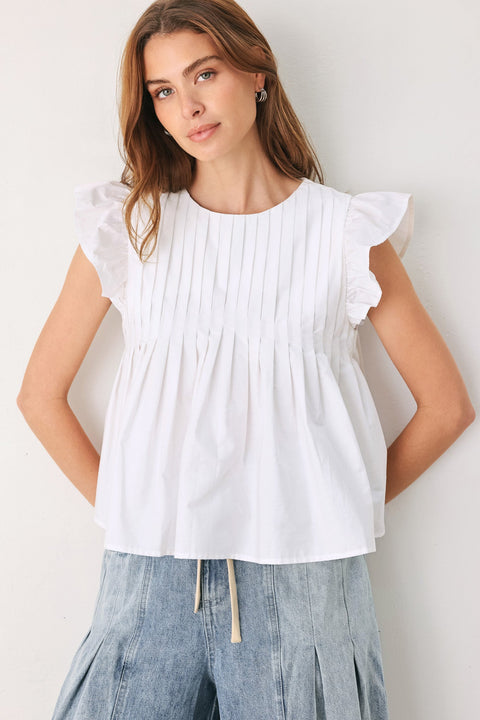 MEMORIES IN FOCUS WHITE WOVEN TOP