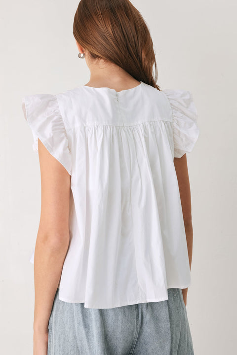 MEMORIES IN FOCUS WHITE WOVEN TOP