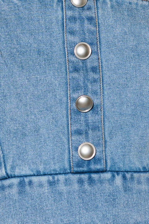 EVER SO SWEET LIGHT INDIGO DENIM TOP
