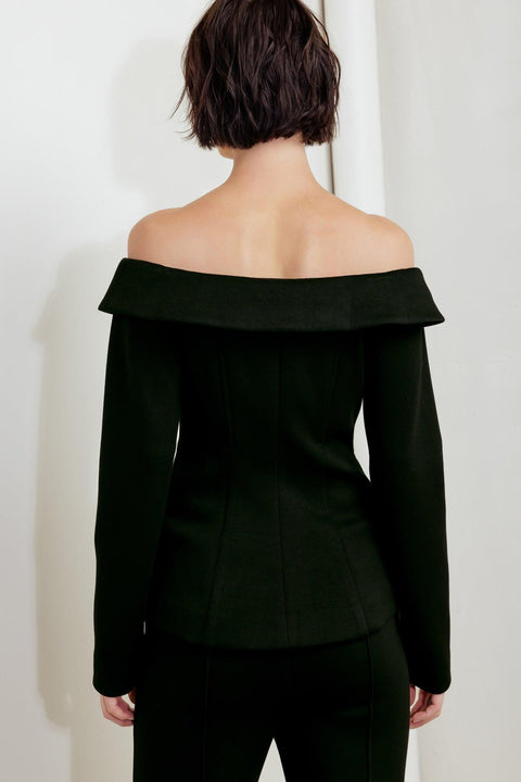 MODERN FLOW BLACK WOVEN TOP