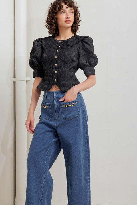 QUIET LUXE ROMANCE WOVEN TOP