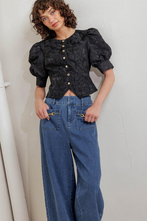 QUIET LUXE ROMANCE WOVEN TOP