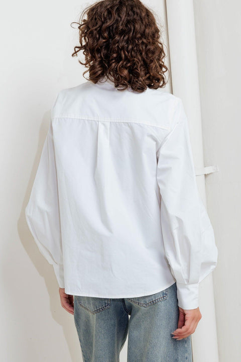 WHITE NOISE SOLID WOVEN TOP