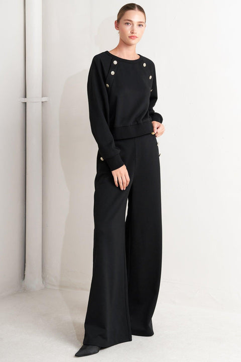 BLACK REGIMENT WOVEN TOP