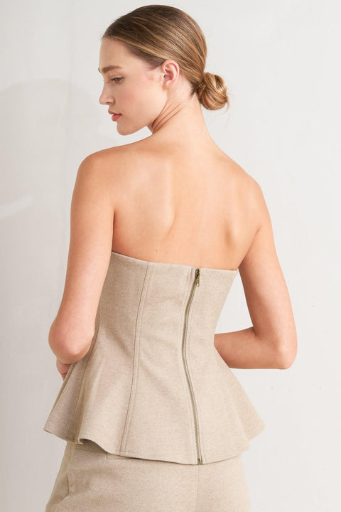 MODERN CORSET MOCHA KNIT TOP
