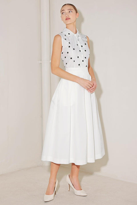 CAFÉ NOIR POLKA WOVEN TOP