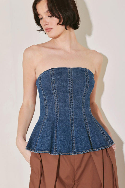 POWER PLAY DENIM TOP