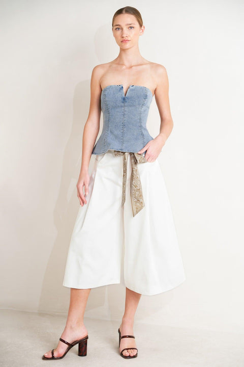 MODERN MERMAID CORSET DENIM TOP