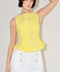 MODERN SHAPE YELLOW WOVEN TOP