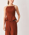 AUTUMN RUST FLOWY WOVEN TOP