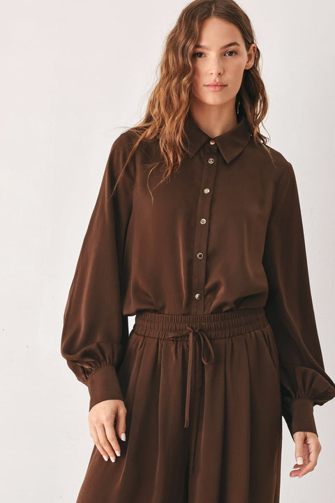 CANYON BROWN WOVEN TOP