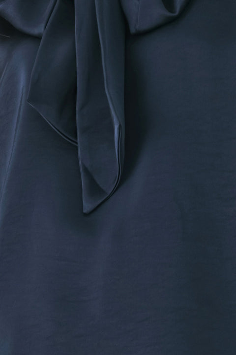 NAVY KNOT NAVY TIE-FRONT SLEEVELESS TOP