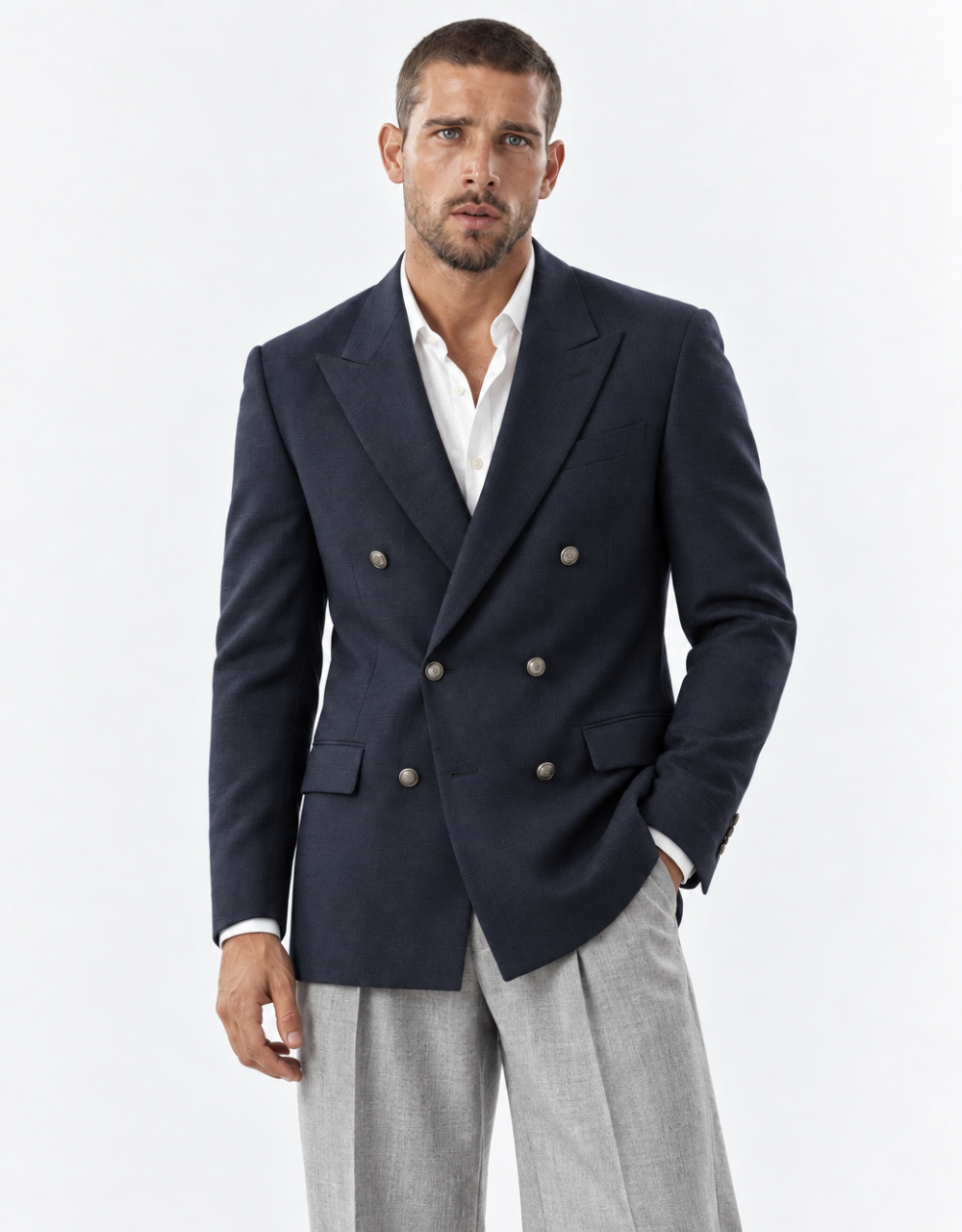 The Windsor Wool-Cashmere 1.5-Breasted Blazer - Navy