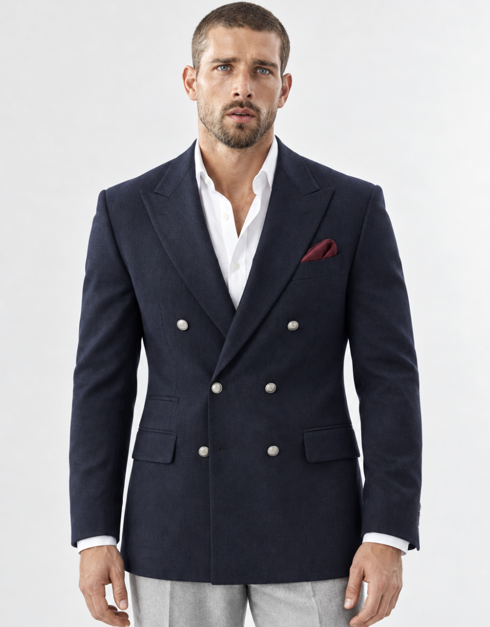 The Windsor Wool-Cashmere 1.5-Breasted Blazer - Navy