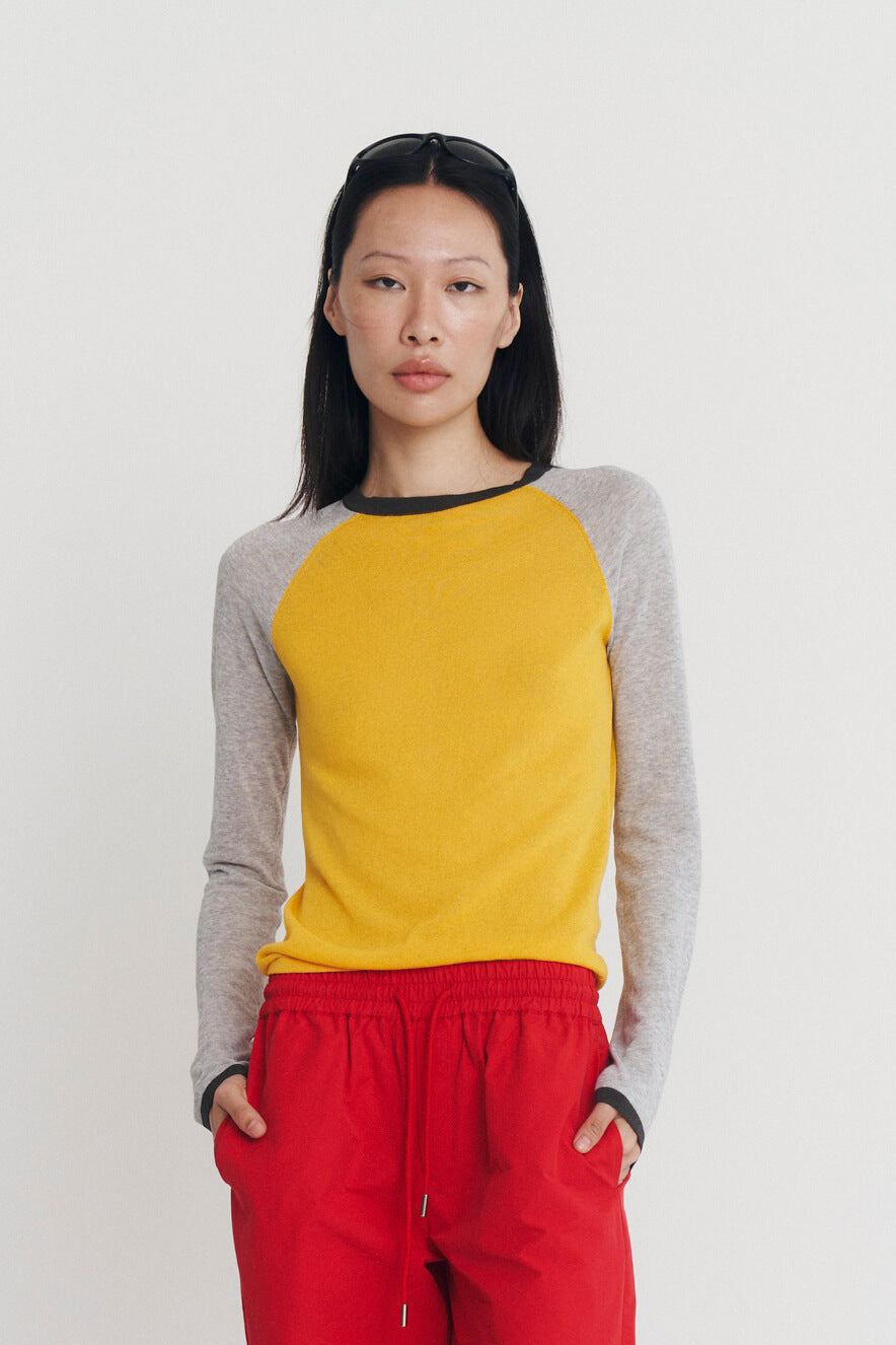 MIRINAE RAGLAN KNIT TOP IN MARACUJA MULTI