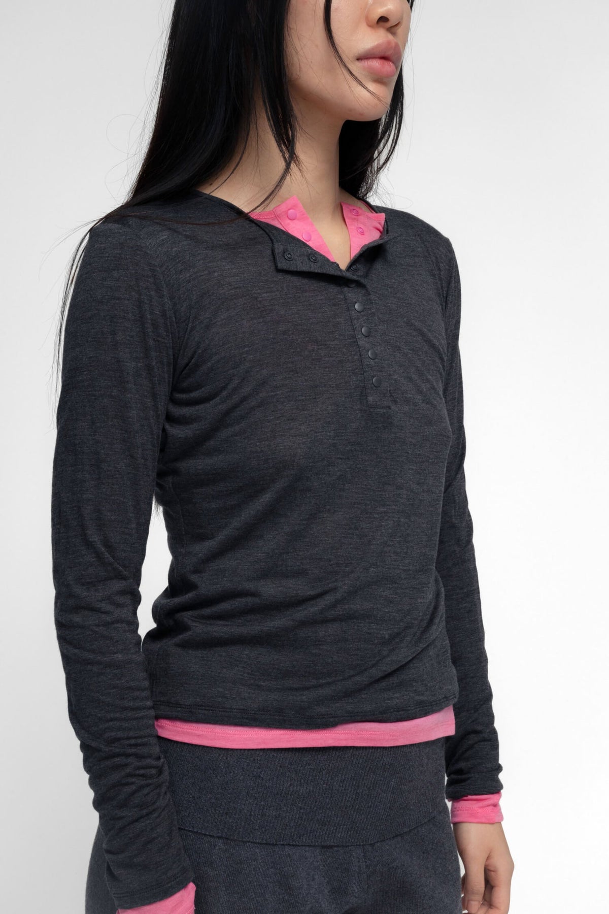 HARAM TOP IN CHARCOAL