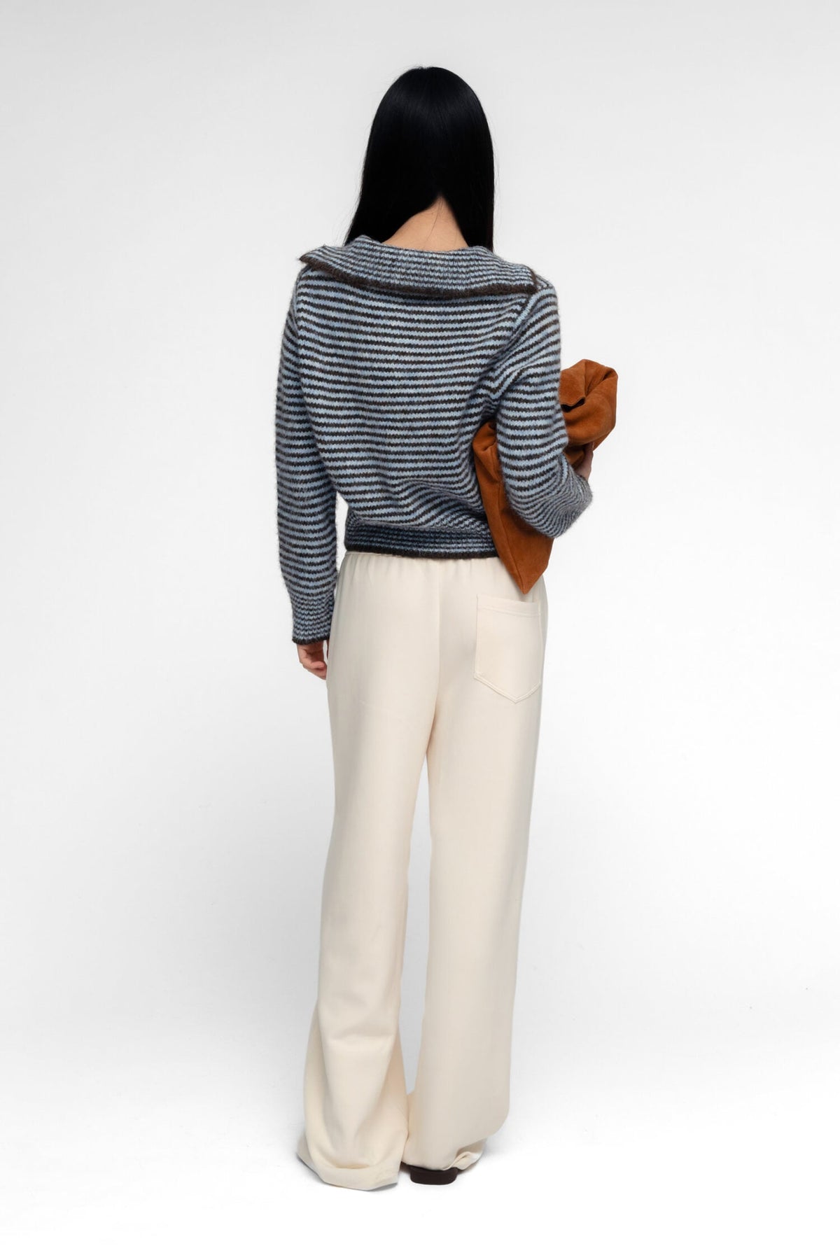 Ho-Sook KNIIT CARDIGAN IN BLUE STRIPE