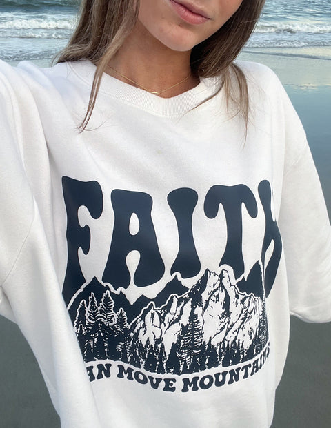 Faith Can Move Mountains Unisex Crewneck