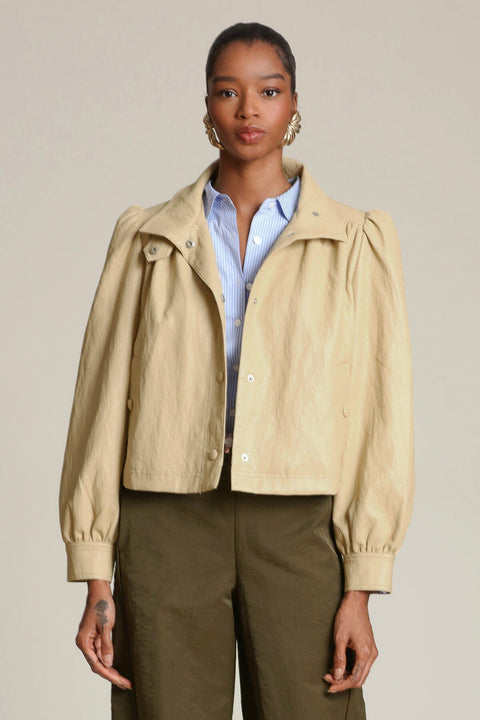 Faux-Ever Leather Puff Sleeve Jacket
