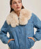 Faux Fur Detachble Denim Jacket