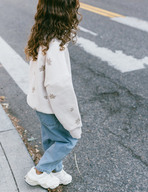 Floral Kids Half-Zip