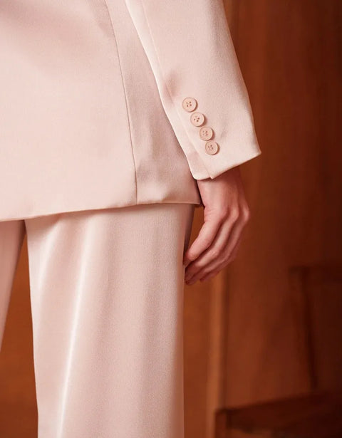 Fluid Satin Jacket with Scarf