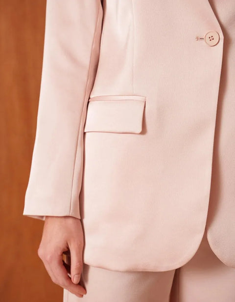 Fluid Satin Jacket with Scarf