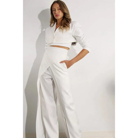 Fly Away Back Tie Pants WHITE