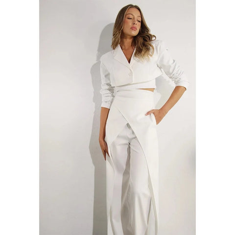 Fly Away Back Tie Pants WHITE