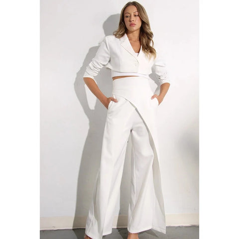 Fly Away Back Tie Pants WHITE