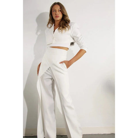 Fly Away Back Tie Pants WHITE