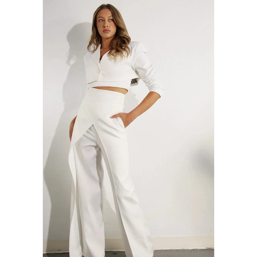 Fly Away Back Tie Pants WHITE