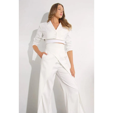 Fly Away Back Tie Pants WHITE