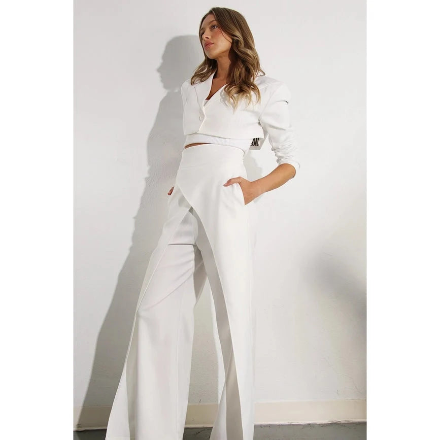 Fly Away Back Tie Pants WHITE