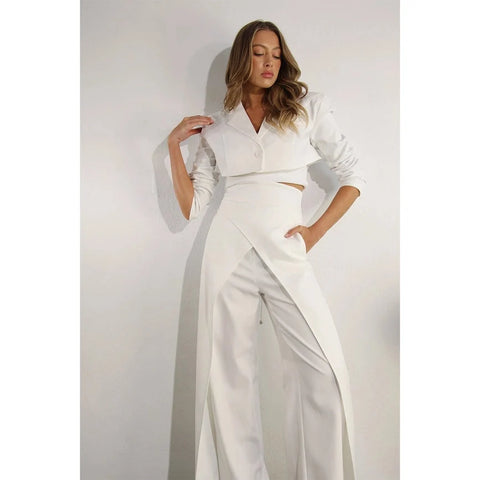 Fly Away Back Tie Pants WHITE