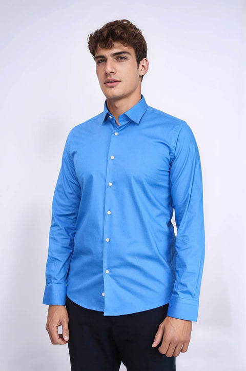Blue Slim Fit Men's Shirt | Wessi