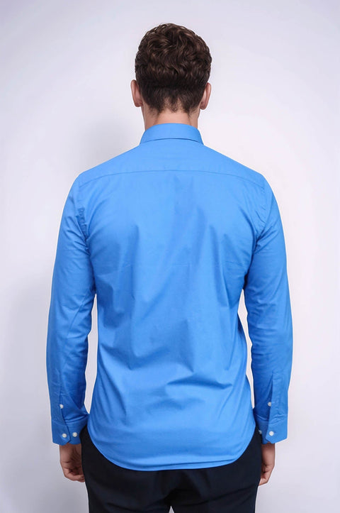 Blue Slim Fit Men's Shirt | Wessi