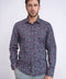 Bloom Patterned Slim Fit Navy Blue Men Shirt - Wessi