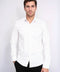 Men’s White Shirt with Minimal Grey Pattern – Wessi