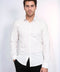 Minimal Golden Print White Men's Shirt - Wessi
