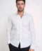 Men’s White Shirt with Minimal Black Pattern – Wessi