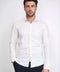 Men’s White Shirt with Minimal Burgundy Pattern – Wessi