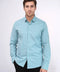 Men’s Turquoise Shirt with Minimal Black Pattern – Wessi