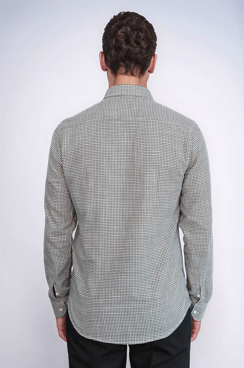 Houndstooth Pattern Green Men Shirt - Wessi