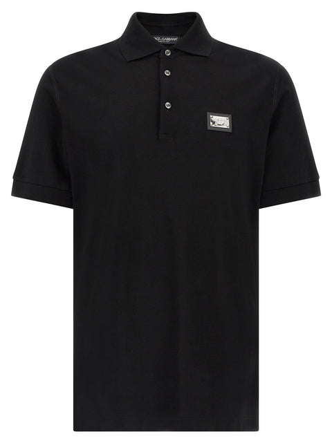 Dolce & Gabbana Logo Plate Polo Shirt