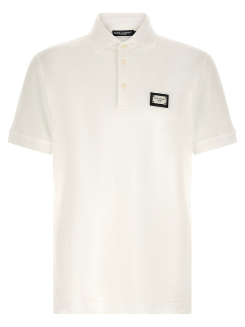 Dolce & Gabbana Logo Plate Polo Shirt